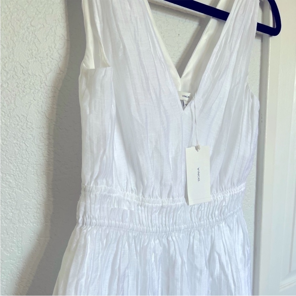 Vince Pleated Double V-Neck Dress - Picture 5 of 10
